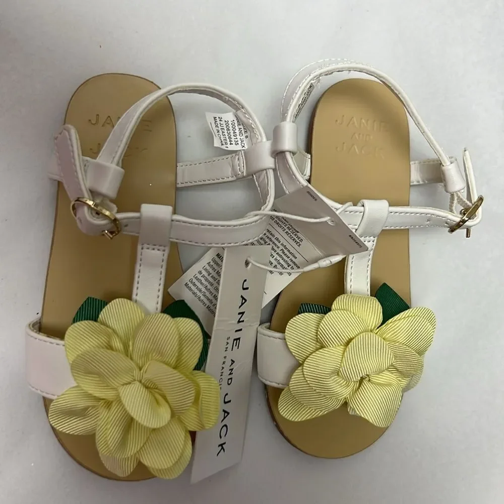 Janie and Jack 100049135 Girl Sunny Yellow Flower Sandal NWT
